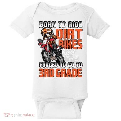 Dirt Bike Biker Back To School Biking 3rd Grade Student Baby Bodysuit