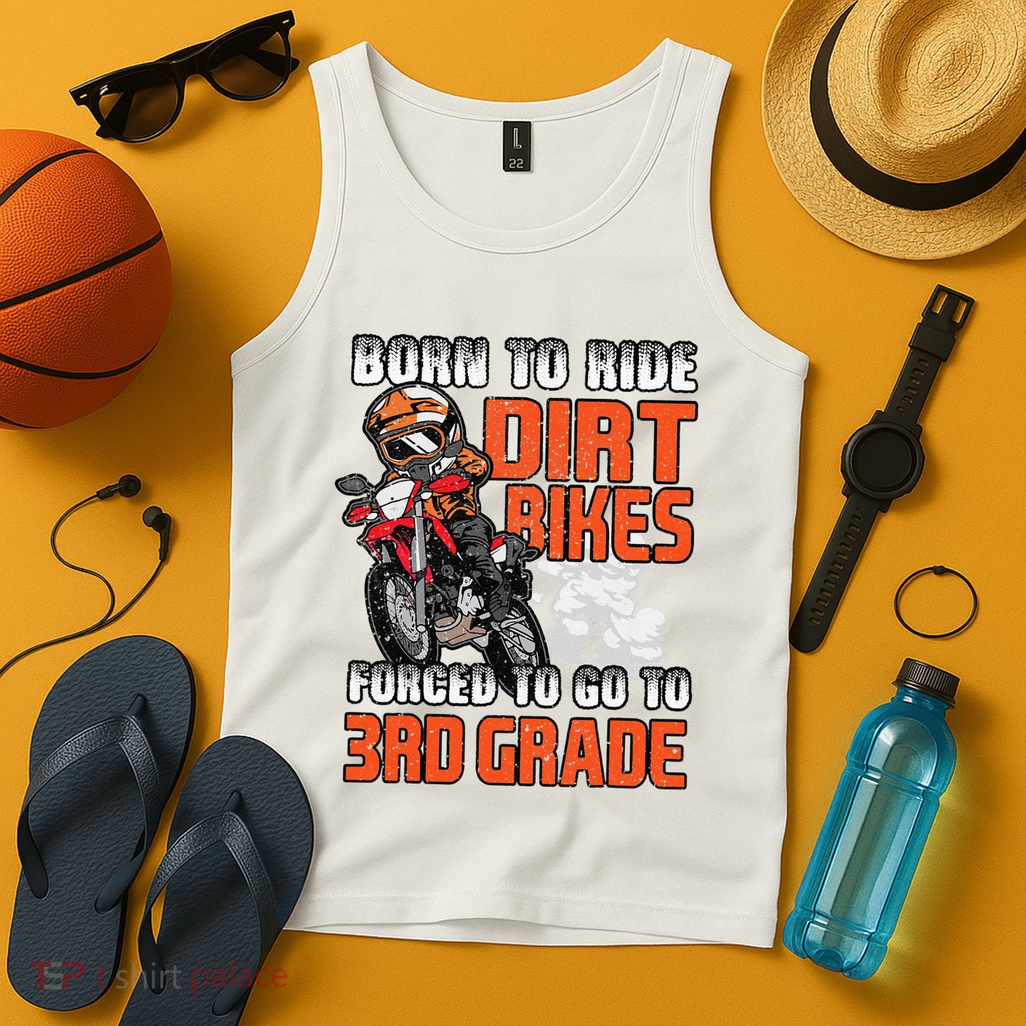 Dirt Bike Biker Back To School Biking 3rd Grade Student Tank Top