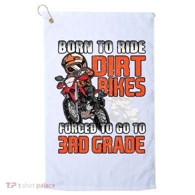 Dirt Bike Biker Back To School Biking 3rd Grade Student Golf Towel