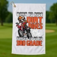 Dirt Bike Biker Back To School Biking 3rd Grade Student Golf Towel thumb 1