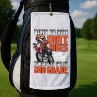 Dirt Bike Biker Back To School Biking 3rd Grade Student Golf Towel thumb 2