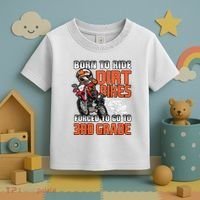 Dirt Bike Biker Back To School Biking 3rd Grade Student Toddler T-Shirt thumb 3