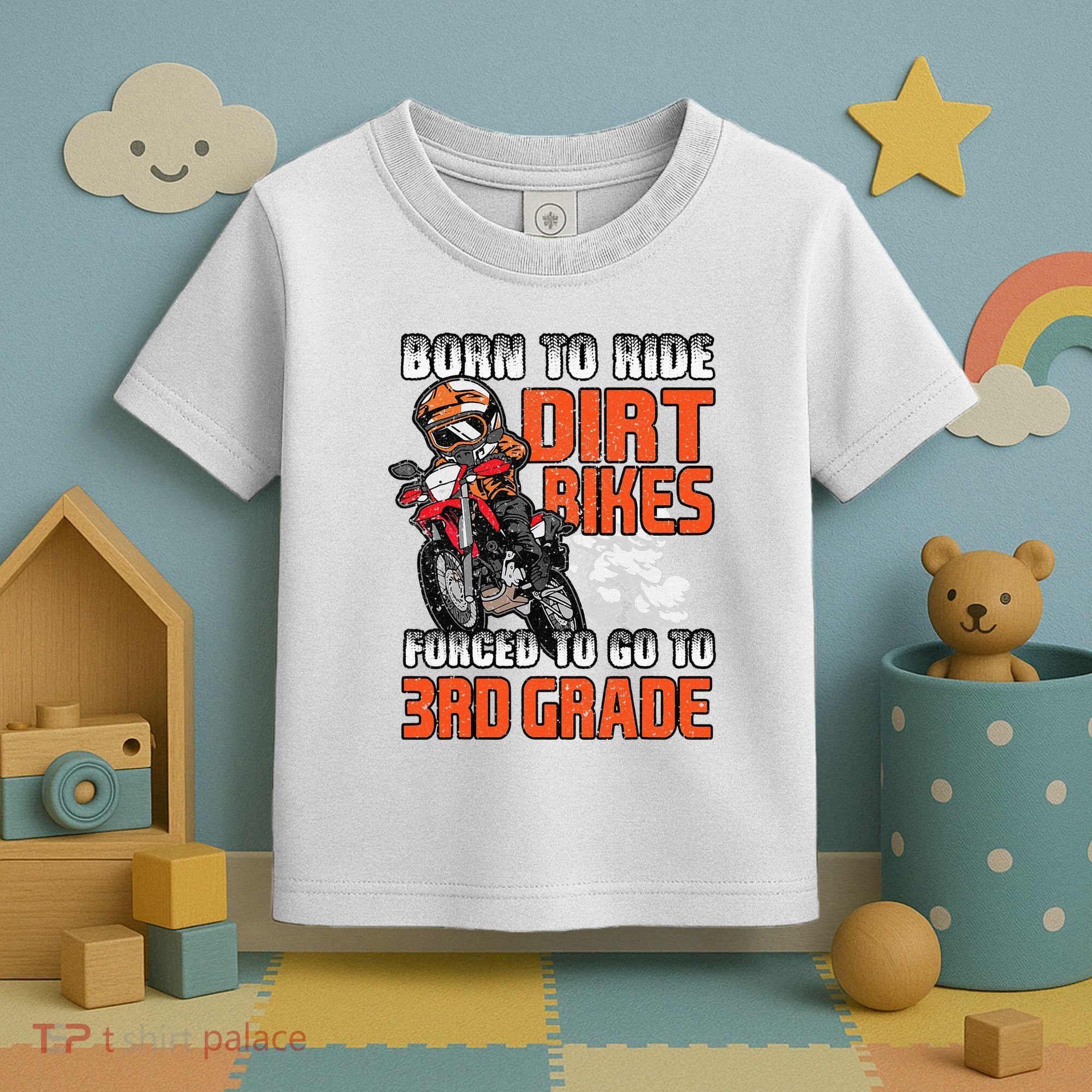 Dirt Bike Biker Back To School Biking 3rd Grade Student Toddler T-Shirt