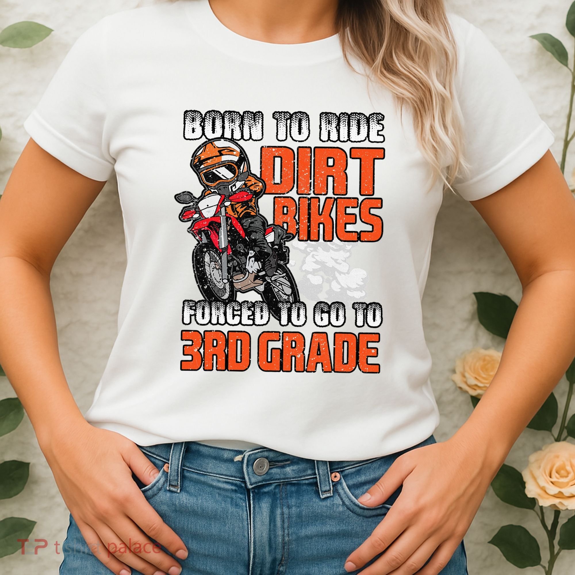 Dirt Bike Biker Back To School Biking 3rd Grade Student Women's T-Shirt