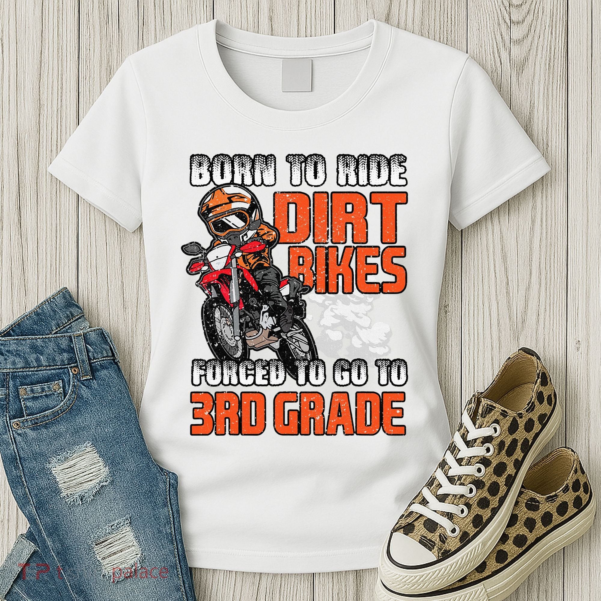 Dirt Bike Biker Back To School Biking 3rd Grade Student Women's T-Shirt