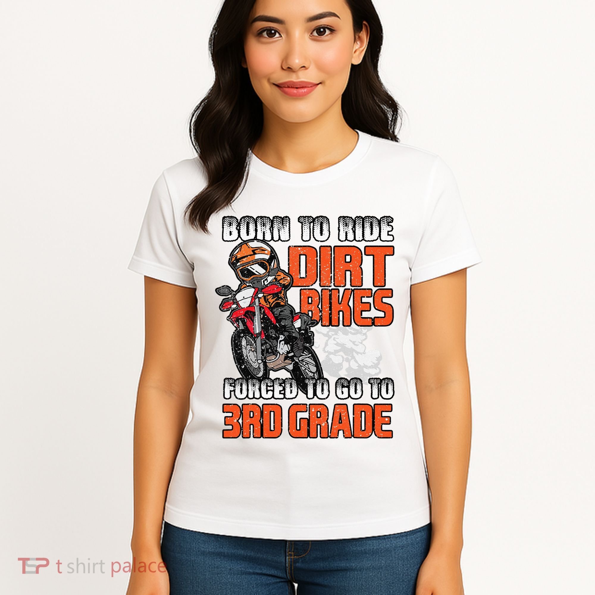 Dirt Bike Biker Back To School Biking 3rd Grade Student Women's T-Shirt