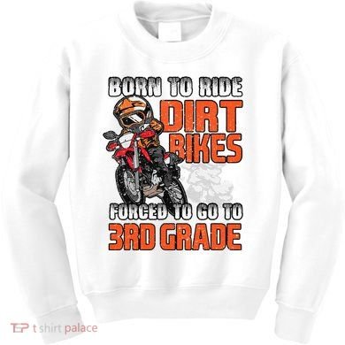 Dirt Bike Biker Back To School Biking 3rd Grade Student Kids Sweatshirt