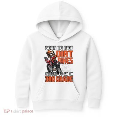 Dirt Bike Biker Back To School Biking 3rd Grade Student Kids Hoodie