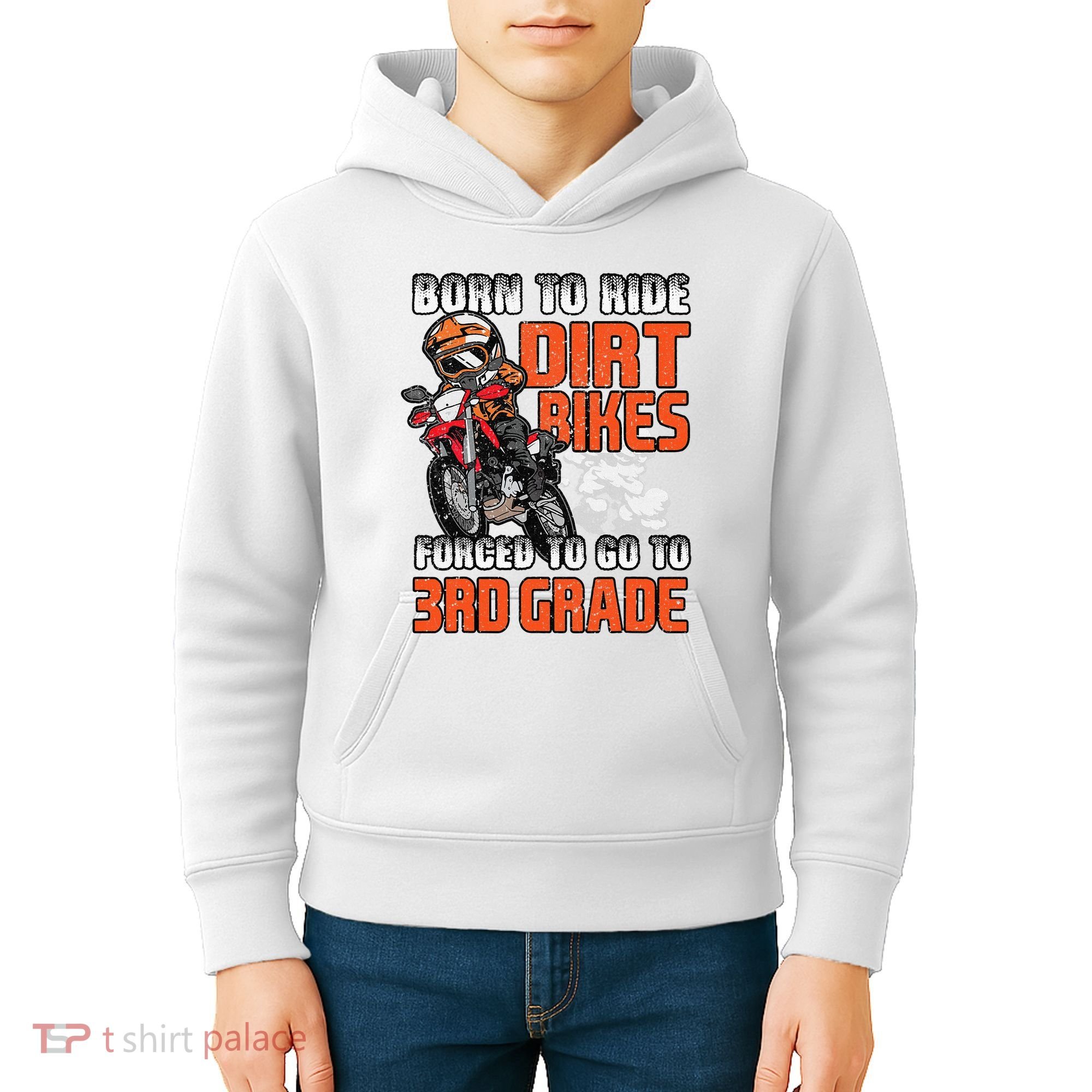 Dirt Bike Biker Back To School Biking 3rd Grade Student Kids Hoodie