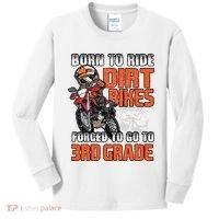 Dirt Bike Biker Back To School Biking 3rd Grade Student Kids Long Sleeve Shirt thumb 0