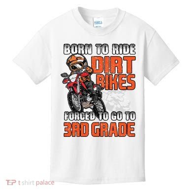 Dirt Bike Biker Back To School Biking 3rd Grade Student Kids T-Shirt
