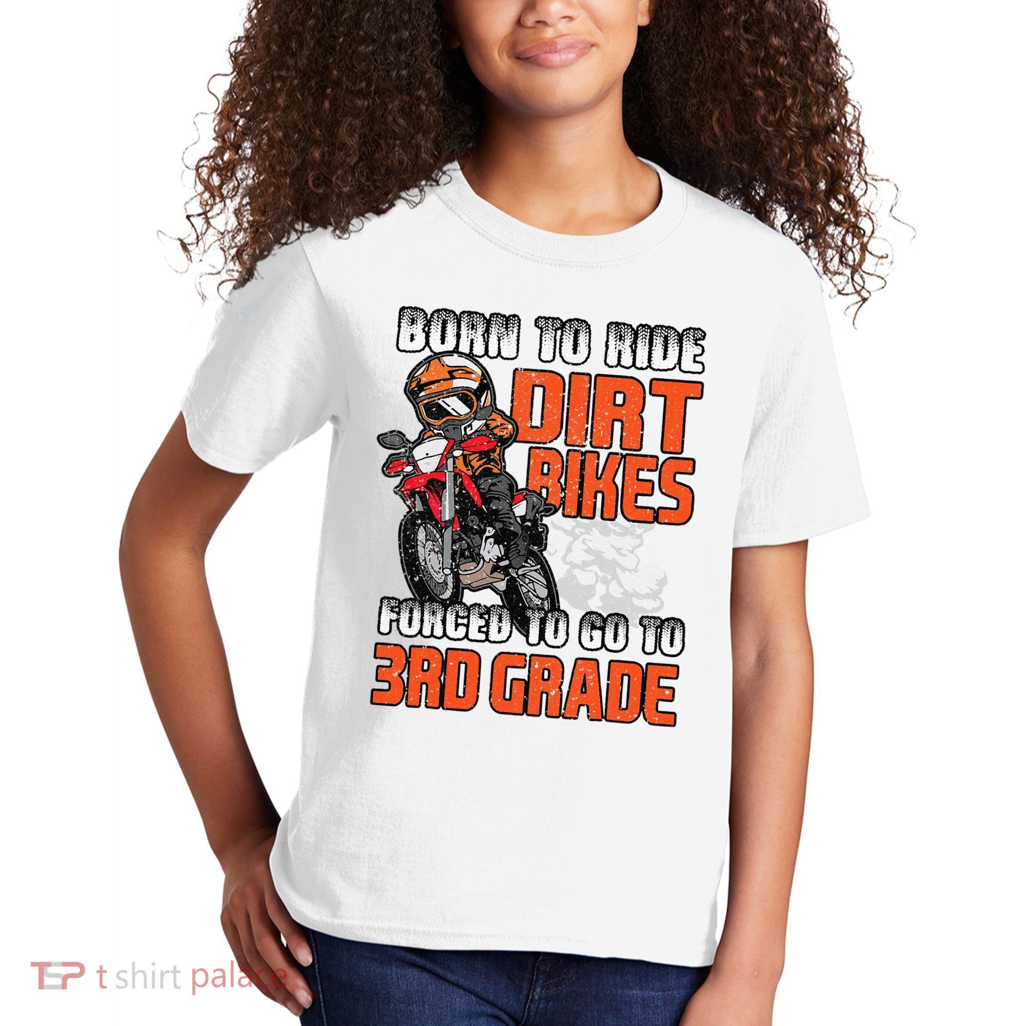 Dirt Bike Biker Back To School Biking 3rd Grade Student Kids T-Shirt