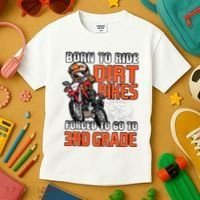 Dirt Bike Biker Back To School Biking 3rd Grade Student Kids T-Shirt thumb 3