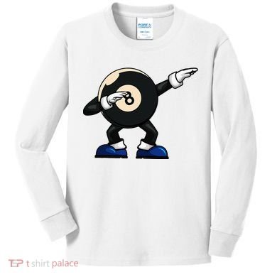 Dabbing Billiard Ball Pool Player Snooker Kids Long Sleeve Shirt