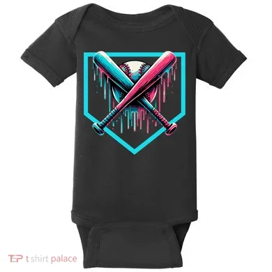 Drip Boy Baseball Bat  Baby Bodysuit