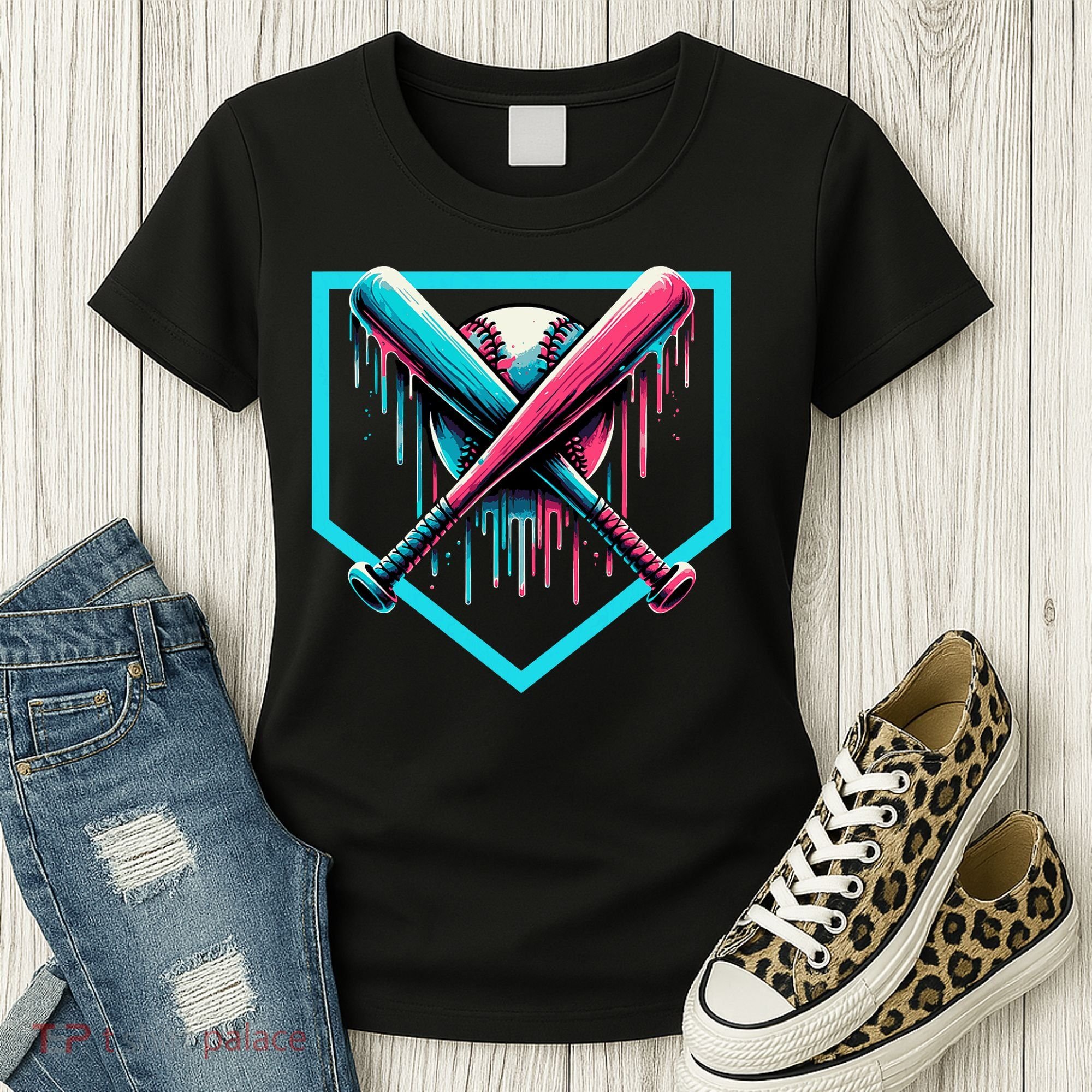 Drip Boy Baseball Bat  Women's T-Shirt