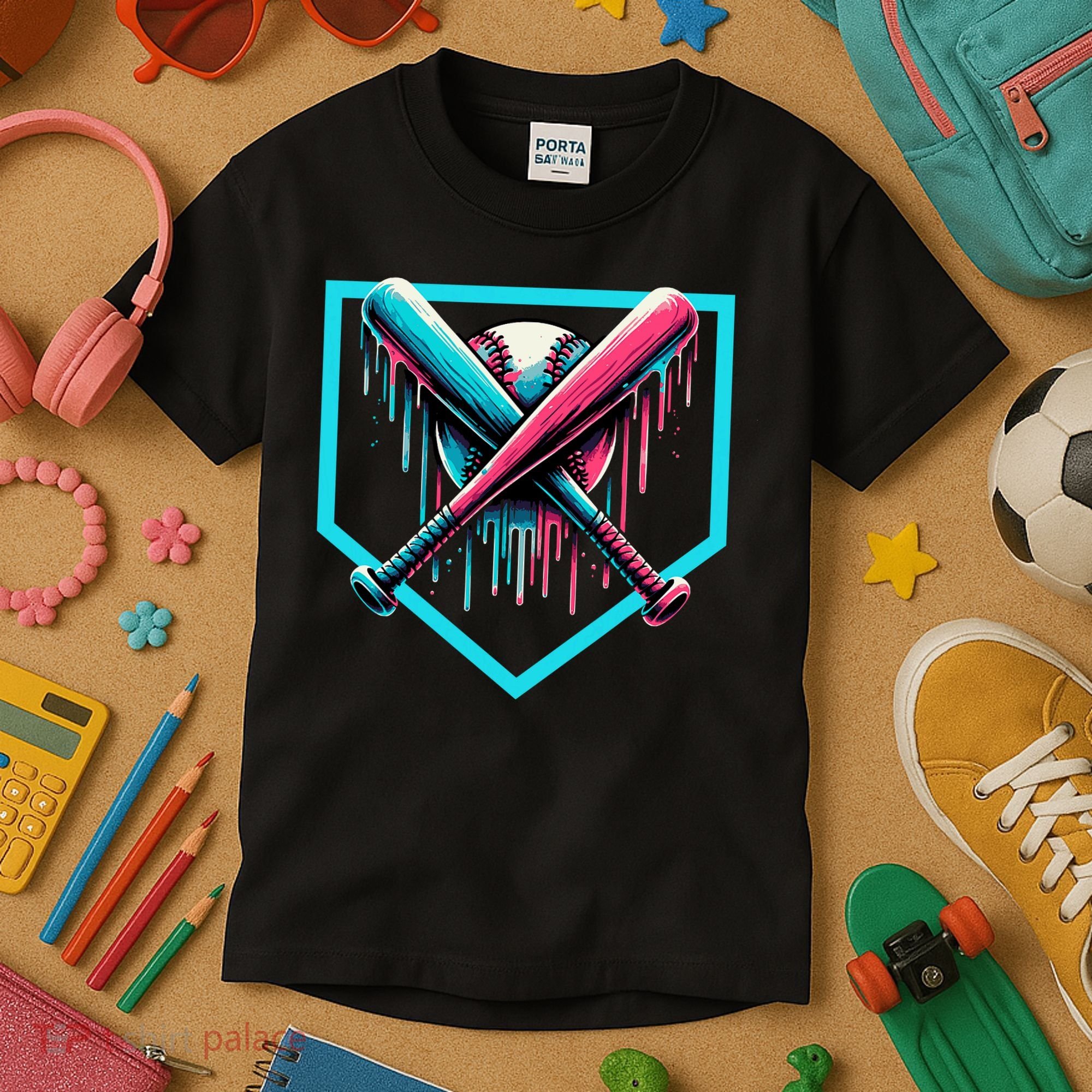 Drip Boy Baseball Bat  Kids T-Shirt