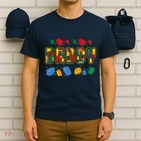 Daddy Brick Builder Funny Blocks Master Builder Dad T-Shirt thumb 6