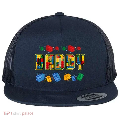 Daddy Brick Builder Funny Blocks Master Builder Dad Flat Bill Trucker Hat in the selected color