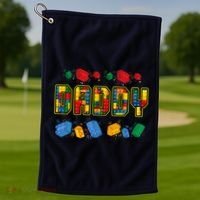 Daddy Brick Builder Funny Blocks Master Builder Dad Golf Towel thumb 1