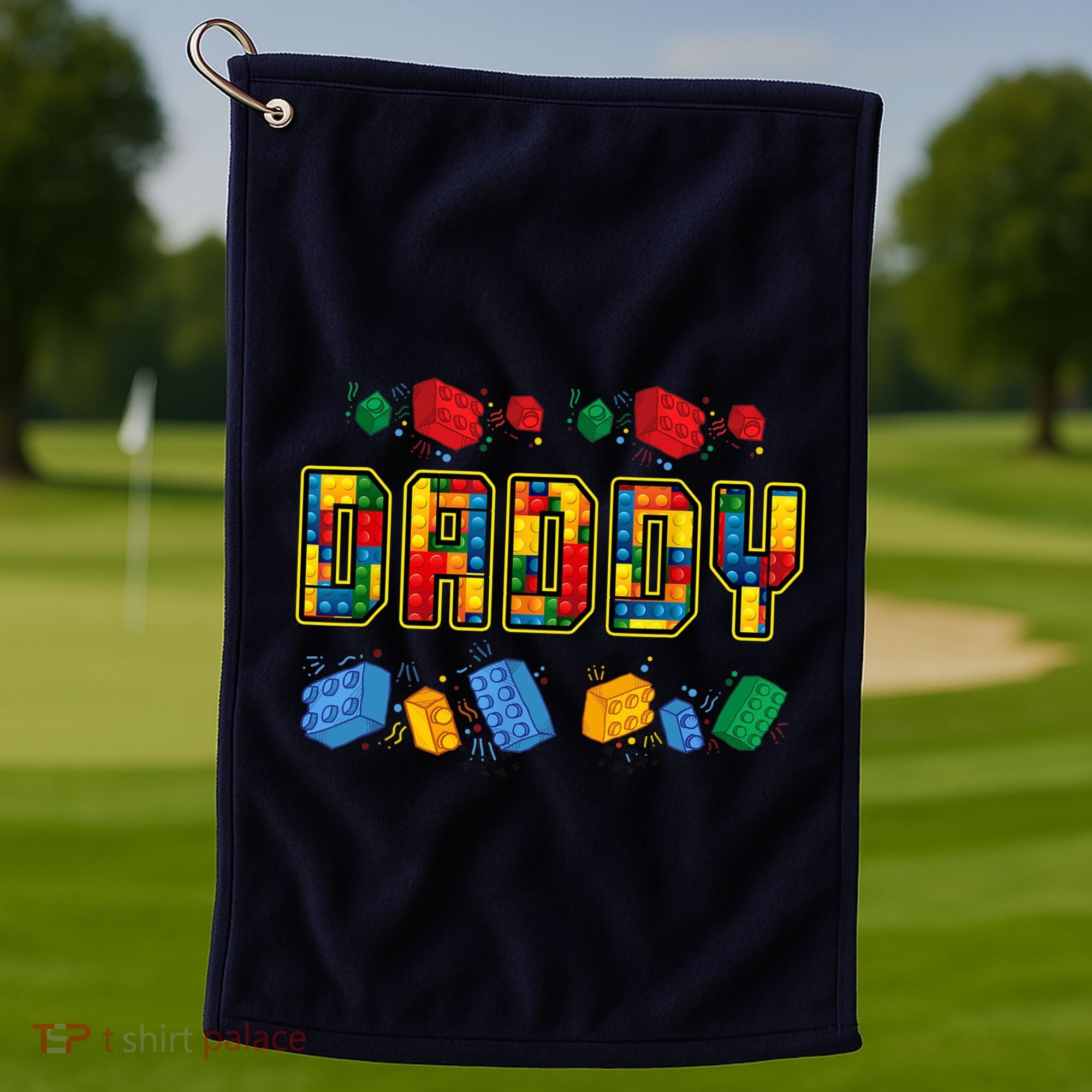 Daddy Brick Builder Funny Blocks Master Builder Dad Golf Towel