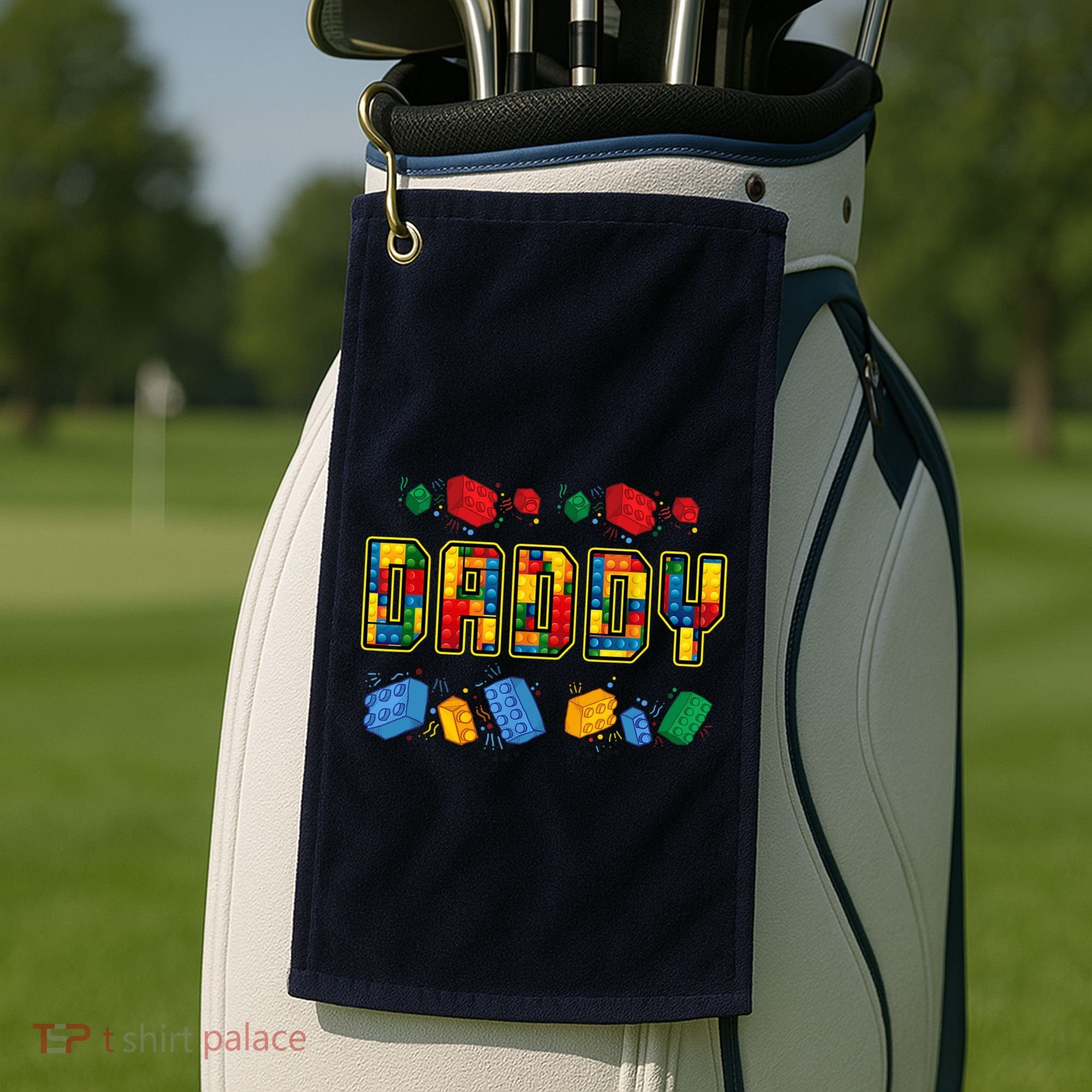 Daddy Brick Builder Funny Blocks Master Builder Dad Golf Towel