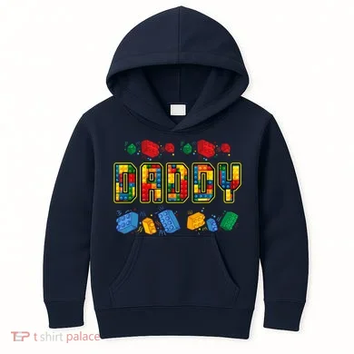 Daddy Brick Builder Funny Blocks Master Builder Dad Kids Hoodie