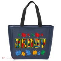 Daddy Brick Builder Funny Blocks Master Builder Dad Tote Bag thumb 0