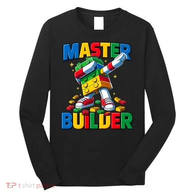 Dabbing Blocks Bricks Building Fun Master Builder Long Sleeve Shirt