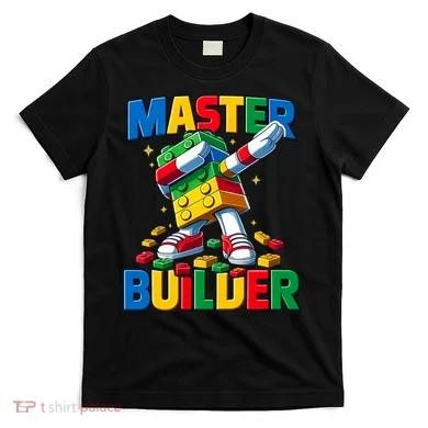 Dabbing Blocks Bricks Building Fun Master Builder T-Shirt