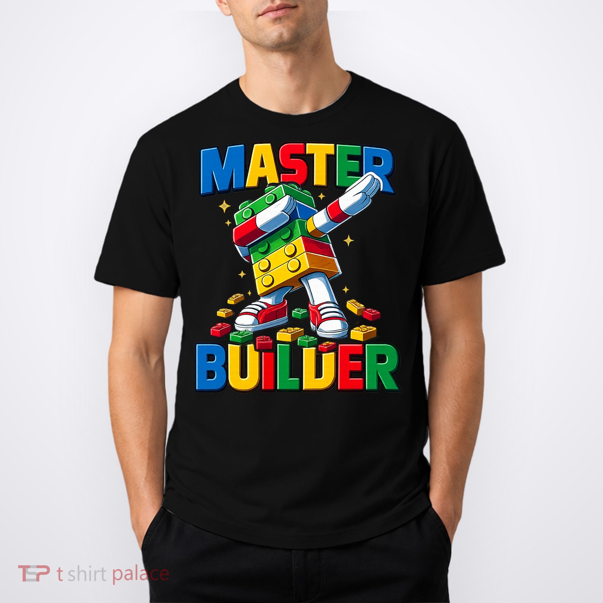 Dabbing Blocks Bricks Building Fun Master Builder T-Shirt