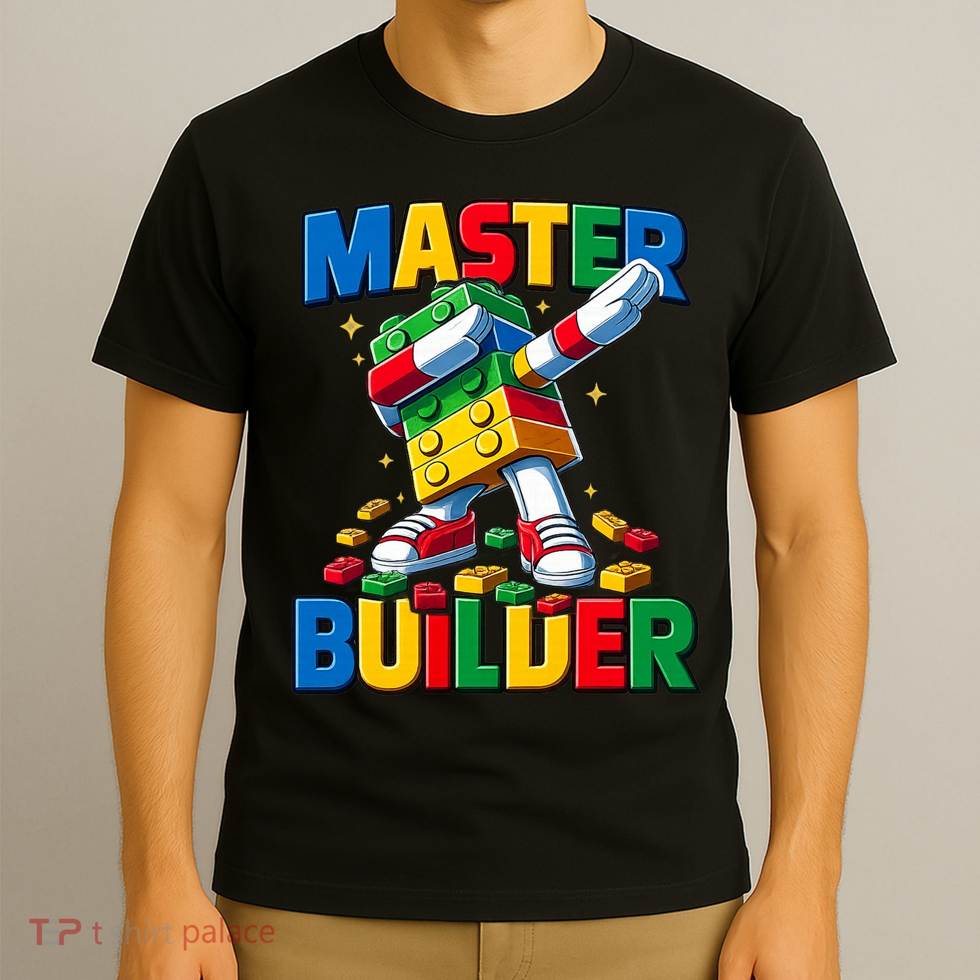 Dabbing Blocks Bricks Building Fun Master Builder T-Shirt