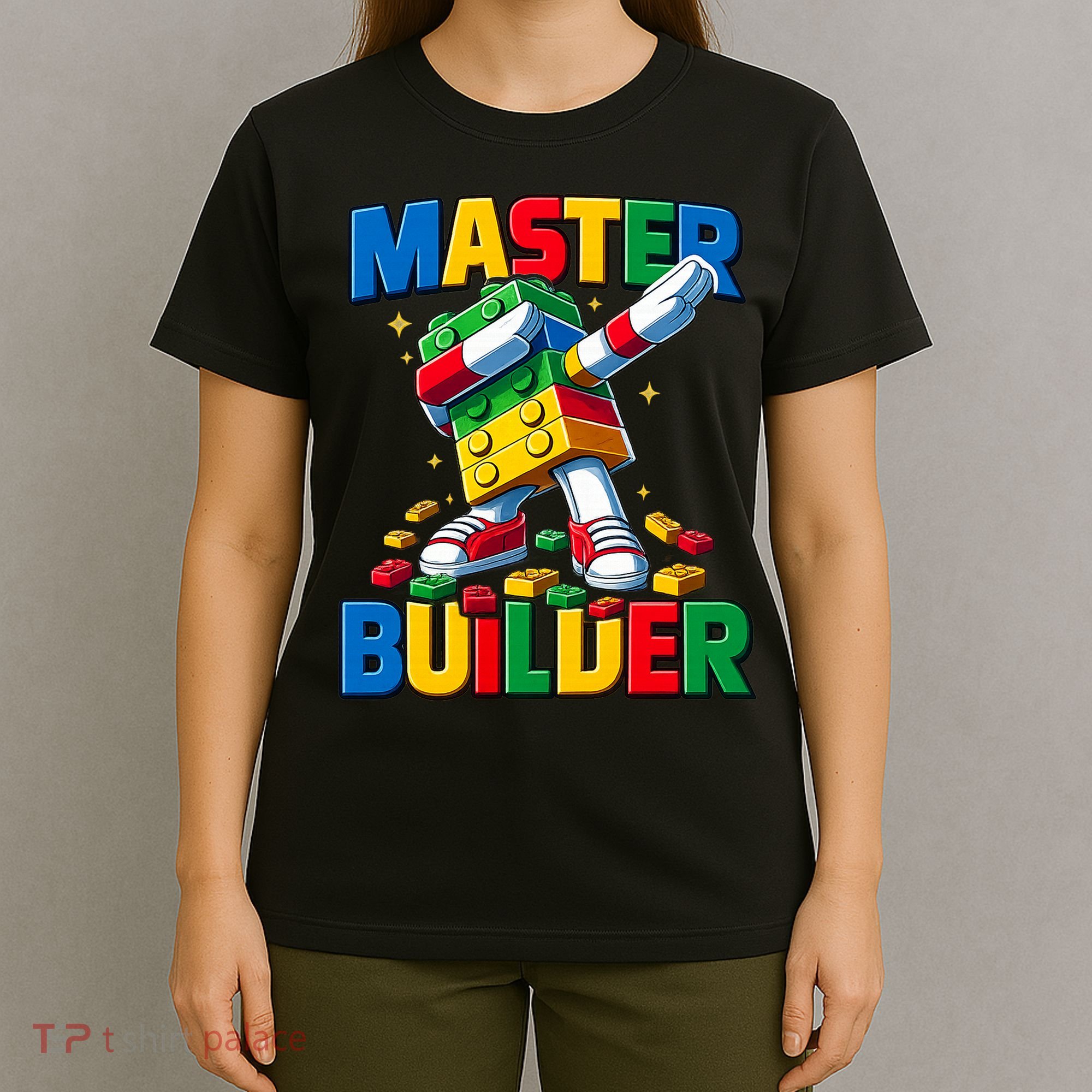 Dabbing Blocks Bricks Building Fun Master Builder T-Shirt
