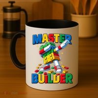 Dabbing Blocks Bricks Building Fun Master Builder Coffee Mug thumb 4