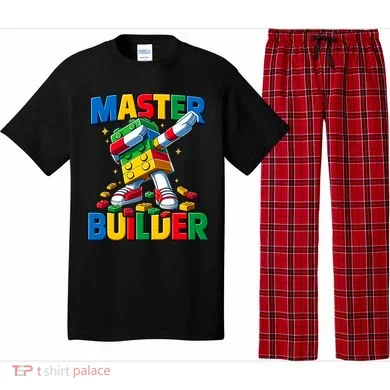 Dabbing Blocks Bricks Building Fun Master Builder Pajama Set