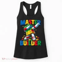 Dabbing Blocks Bricks Building Fun Master Builder Women's Tank Top thumb 0