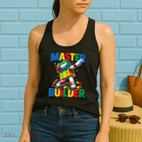 Dabbing Blocks Bricks Building Fun Master Builder Women's Tank Top thumb 2