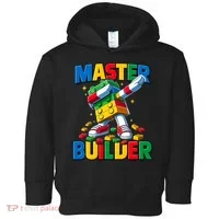 Dabbing Blocks Bricks Building Fun Master Builder Toddler Hoodie thumb 0