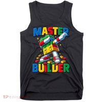 Dabbing Blocks Bricks Building Fun Master Builder Tank Top thumb 0
