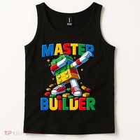 Dabbing Blocks Bricks Building Fun Master Builder Tank Top thumb 2
