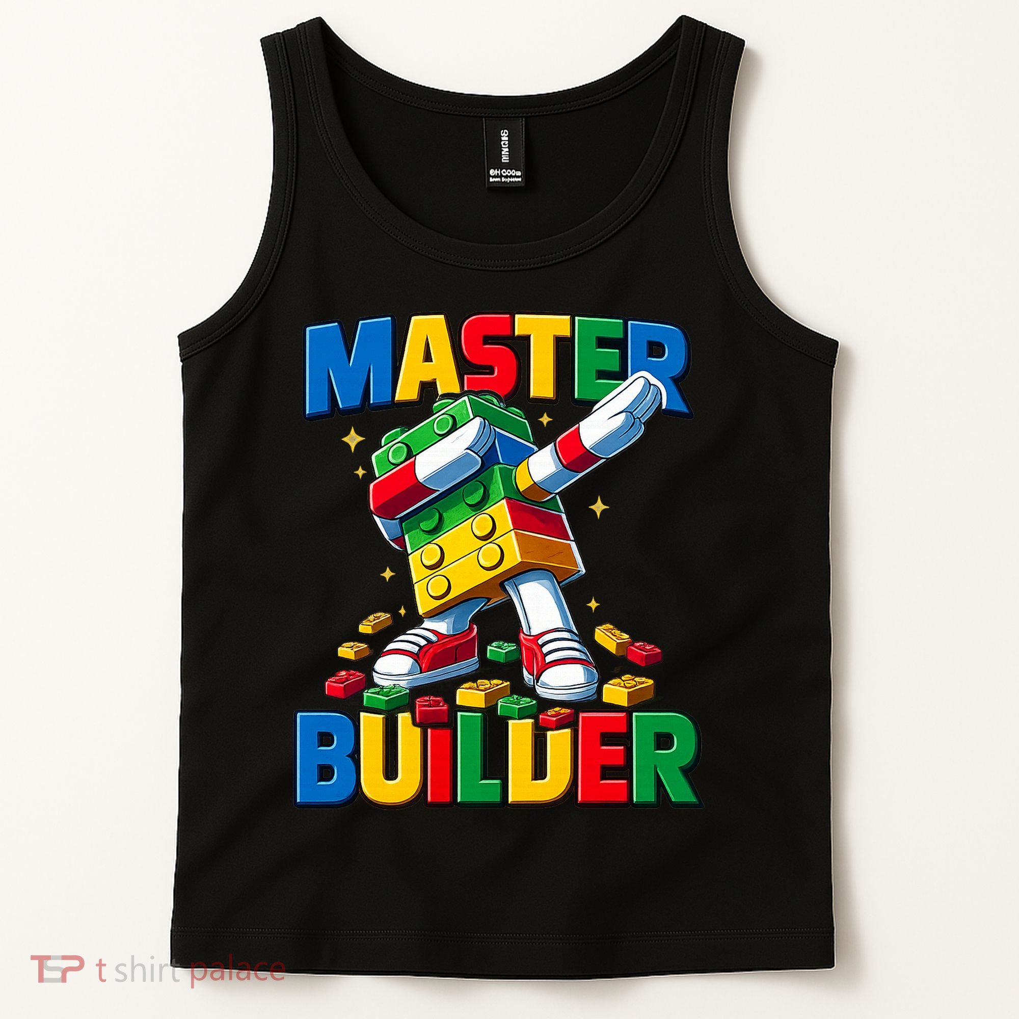 Dabbing Blocks Bricks Building Fun Master Builder Tank Top