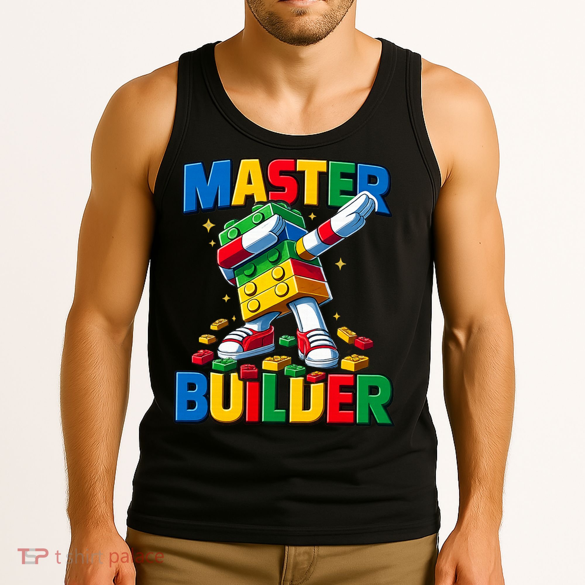 Dabbing Blocks Bricks Building Fun Master Builder Tank Top