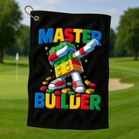 Dabbing Blocks Bricks Building Fun Master Builder Golf Towel thumb 1
