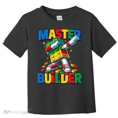 Dabbing Blocks Bricks Building Fun Master Builder Toddler T-Shirt
