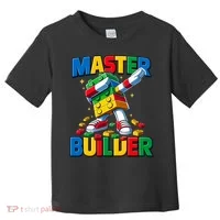 Dabbing Blocks Bricks Building Fun Master Builder Toddler T-Shirt thumb 0
