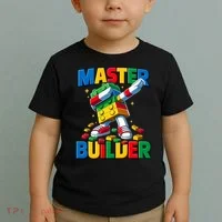 Dabbing Blocks Bricks Building Fun Master Builder Toddler T-Shirt thumb 2