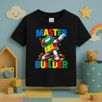 Dabbing Blocks Bricks Building Fun Master Builder Toddler T-Shirt thumb 3
