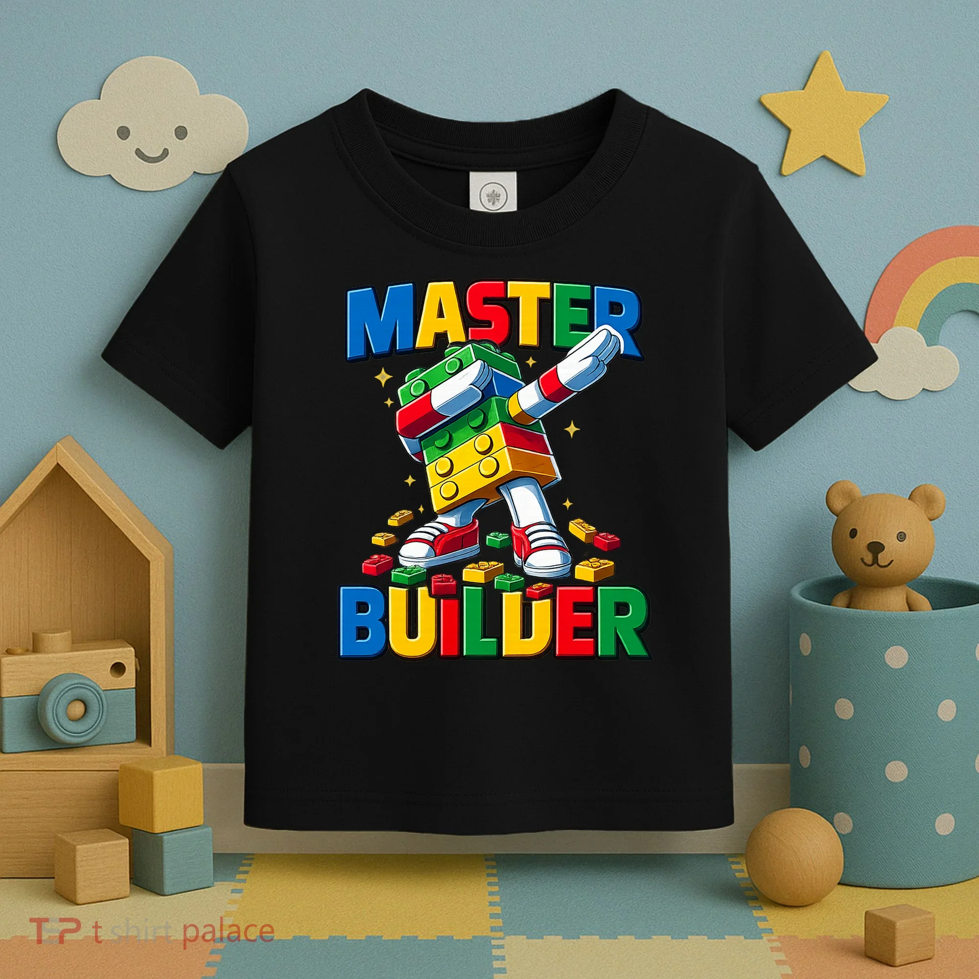 Dabbing Blocks Bricks Building Fun Master Builder Toddler T-Shirt