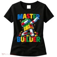 Dabbing Blocks Bricks Building Fun Master Builder Women's T-Shirt thumb 0