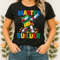 Dabbing Blocks Bricks Building Fun Master Builder Women's T-Shirt thumb 2
